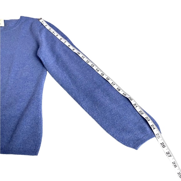 Qi 100% Cashmere Basic Long Sleeve Blue Sweater Size X-Large - Picture 7 of 10